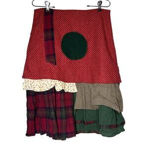 Ian Mosh Size 2 Medium Layered Pattern Cottage Skirt Lagenlook Cinderella Artsy